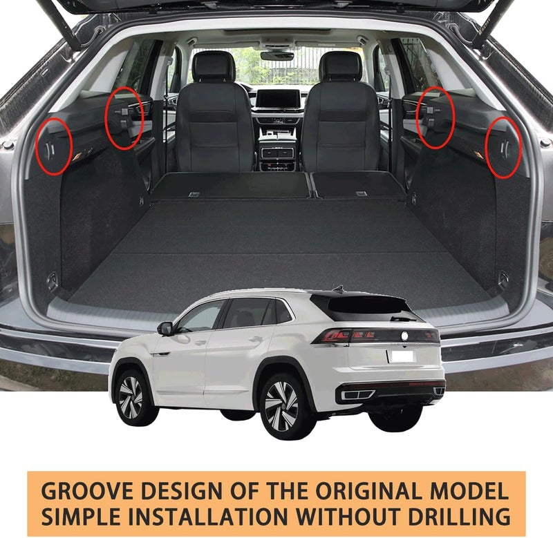 AQAE Retractable Cargo Cover Compatible with 2020-2025 2026 VW Volkswagen Atlas Cross Sport Trunk Cover Rear Trunk Security Cover Shielding Shade Privacy Screen Cover VW Atlas Cross Sport Cargo Cover - Image 3